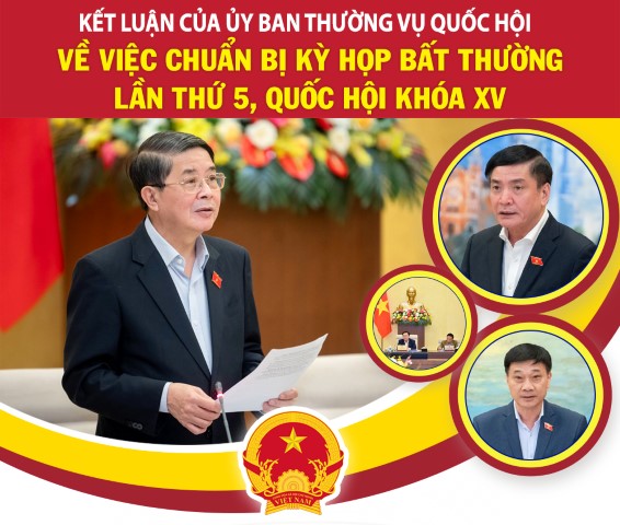 KẾT LUẬN CỦA ỦY BAN THƯỜNG VỤ QUỐC HỘI VỀ VIỆC CHUẨN BỊ KỲ HỌP BẤT THƯỜNG LẦN THỨ 5, QUỐC HỘI KHÓA XV